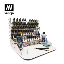 Paint display and work station with vertical storage 40 x 30 cm