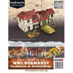 WW2 Normandy Farmhouse w. Outbuildings PREPAINTED [15mm/1:100]