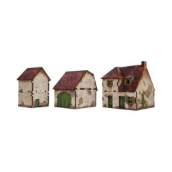 WW2 Normandy Farmhouse w. Outbuildings PREPAINTED [15mm/1:100]