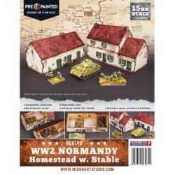 WW2 Normandy Homestead w. Stable PREPAINTED [15mm/1:100]