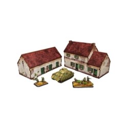 WW2 Normandy Homestead w. Stable  Prepintado [15mm/1:100]